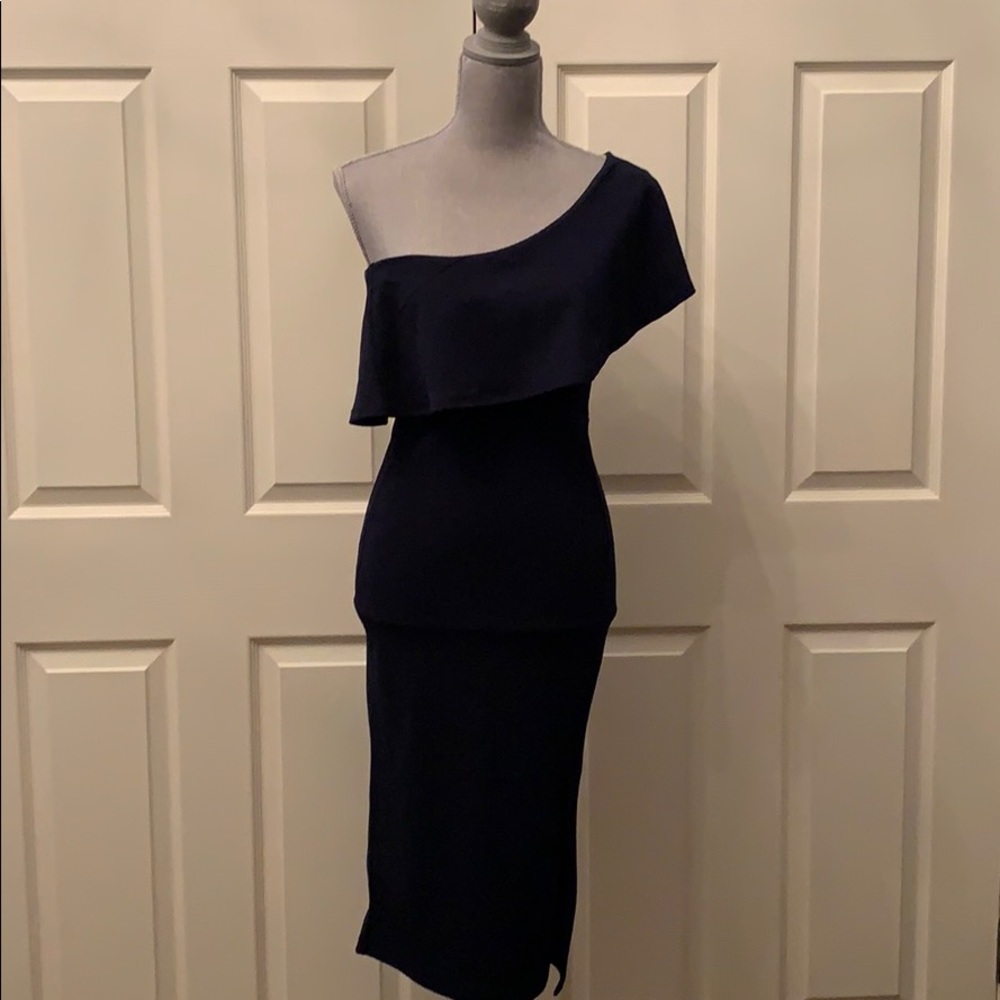 Navy blue Missguided strapless dress